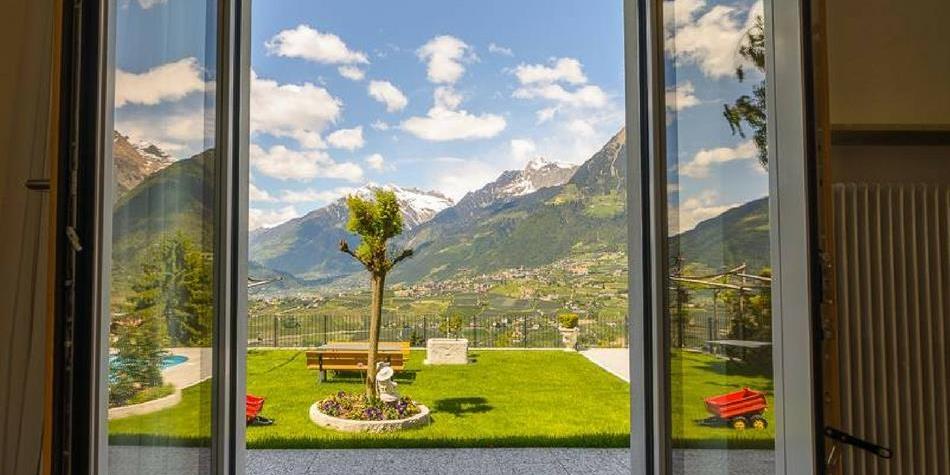 View on the garden and the mountains